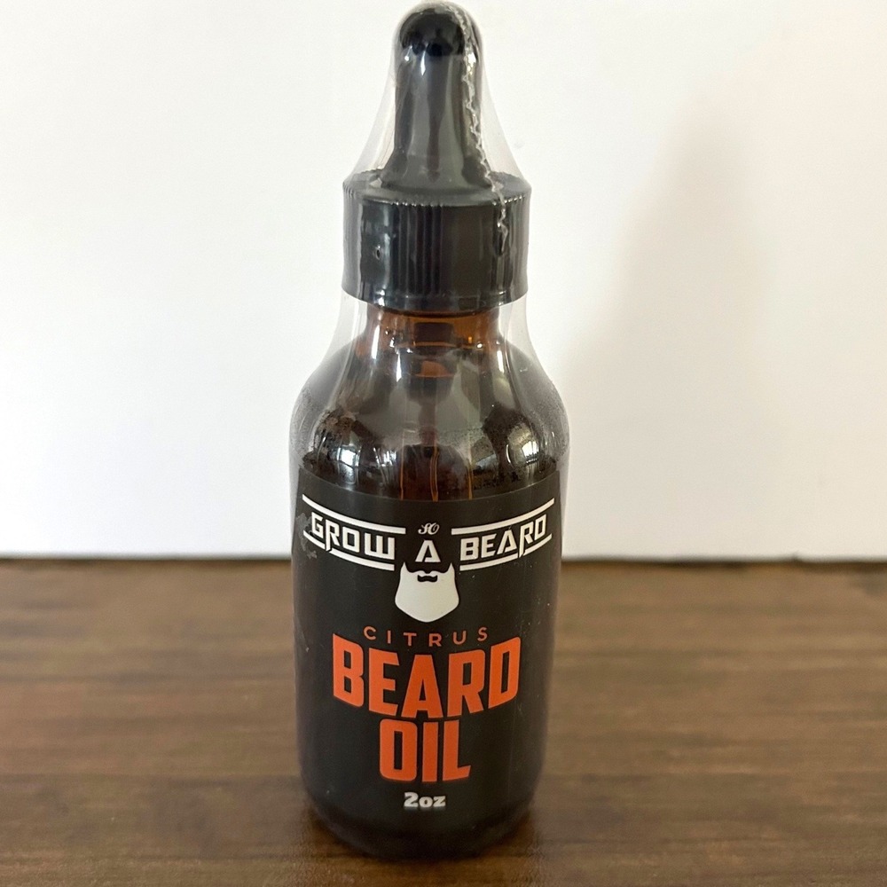 Grow A Beard Citrus Beard Oil Mens 2oz Orange New Jojoba Argan‎ Sandalwood Oils
